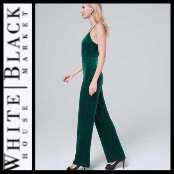 NWT WHBM One-Shoulder Velvet Jumpsuit - Picture 4 of 13